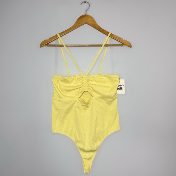 Open Edit Strappy Yellow Bodysuit Medium - Picture 3 of 8